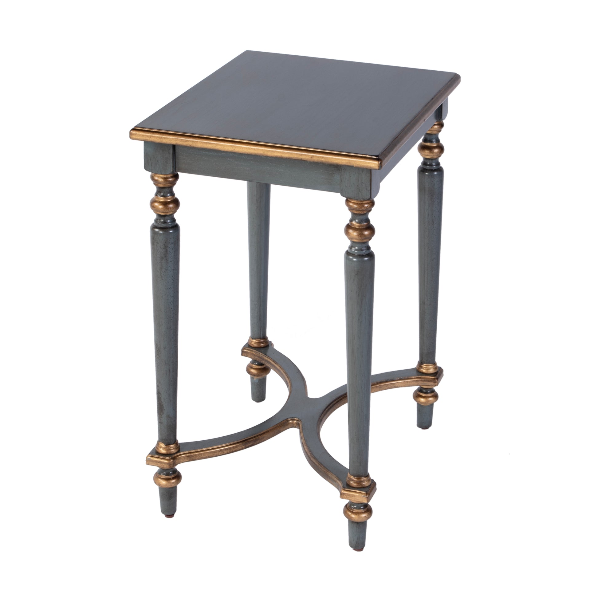 Butler Specialty Company Tyler 18 in. W Rectangular Wood Side Table with 4-Way Match Veneer Inlay, Pastel Blue