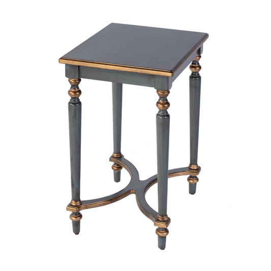 Butler Specialty Company Tyler 18 in. W Rectangular Wood Side Table with 4-Way Match Veneer Inlay, Pastel Blue