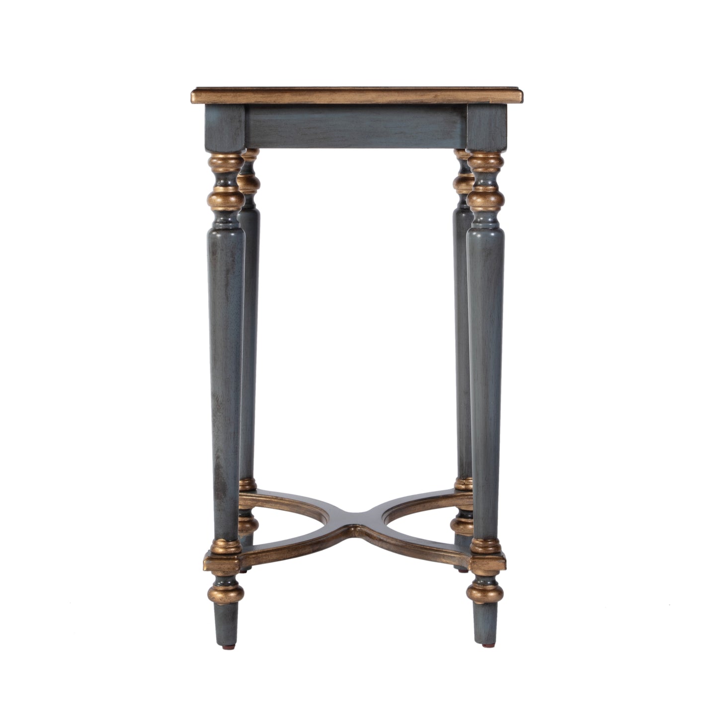 Butler Specialty Company Tyler 18 in. W Rectangular Wood Side Table with 4-Way Match Veneer Inlay, Pastel Blue