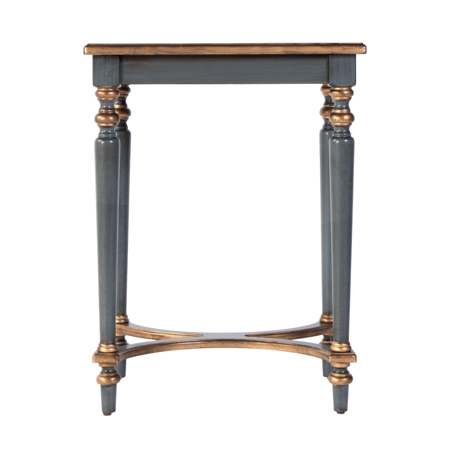 Butler Specialty Company Tyler 18 in. W Rectangular Wood Side Table with 4-Way Match Veneer Inlay, Pastel Blue