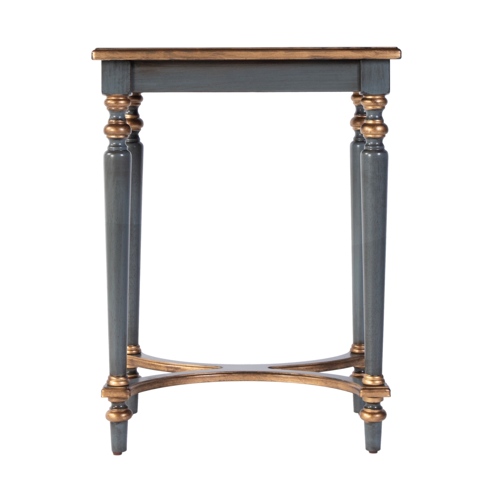 Butler Specialty Company Tyler 18 in. W Rectangular Wood Side Table with 4-Way Match Veneer Inlay, Pastel Blue
