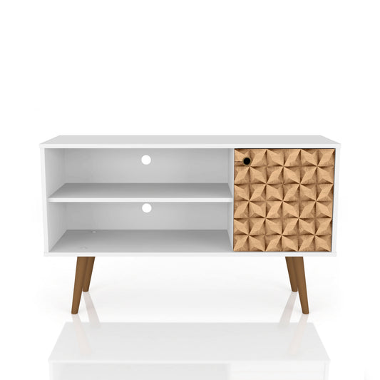 Liberty Mid-Century Modern 43" TV Stand in Natural and White 212BMC67