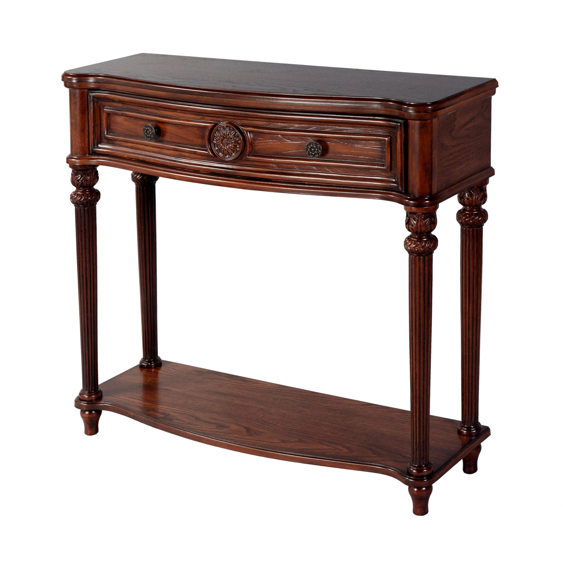 Butler Specialty Company Alexander 37 in. W Rectangular Wood 1 Drawer Console Table with Lower Open Shelf, Brown