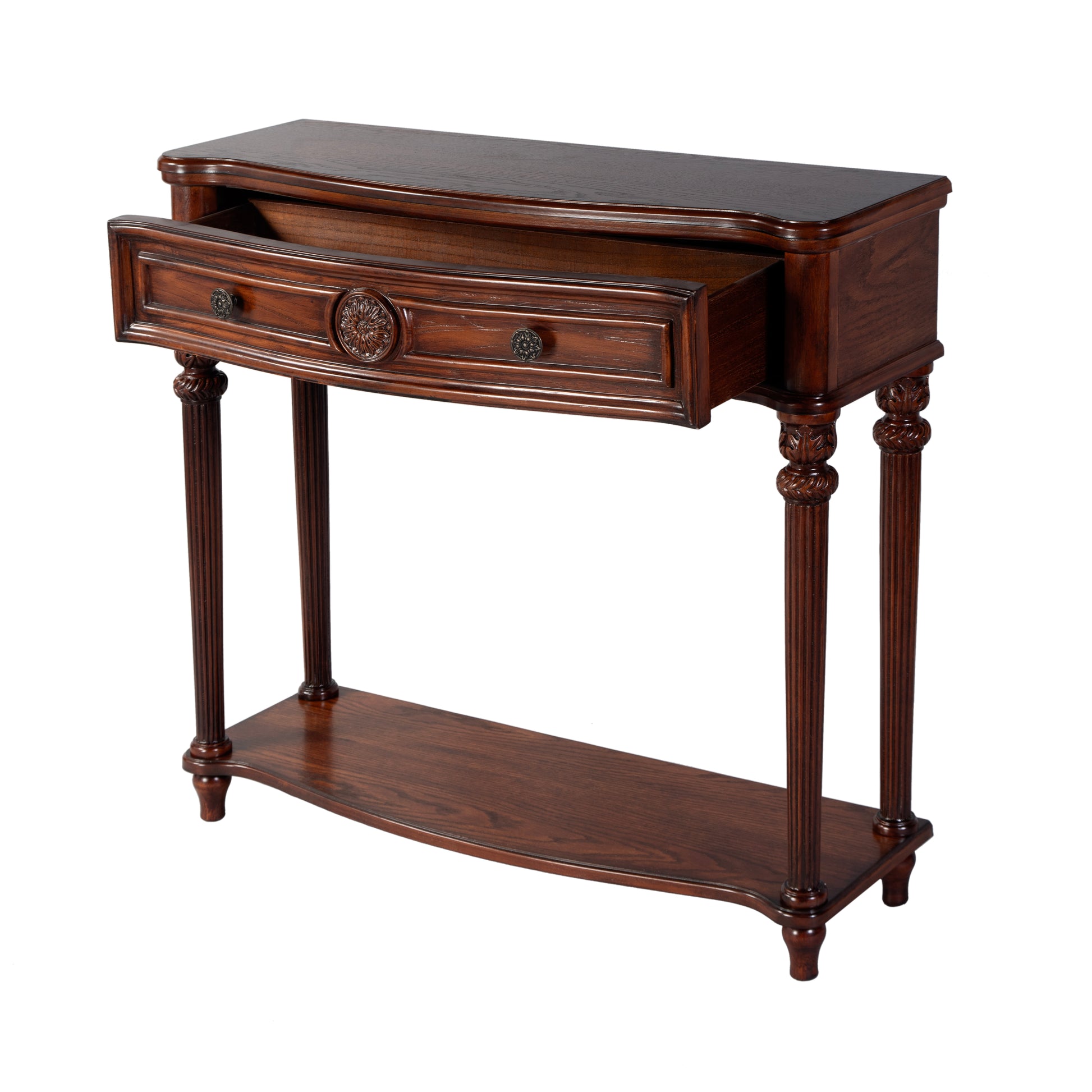 Butler Specialty Company Alexander 37 in. W Rectangular Wood 1 Drawer Console Table with Lower Open Shelf, Brown