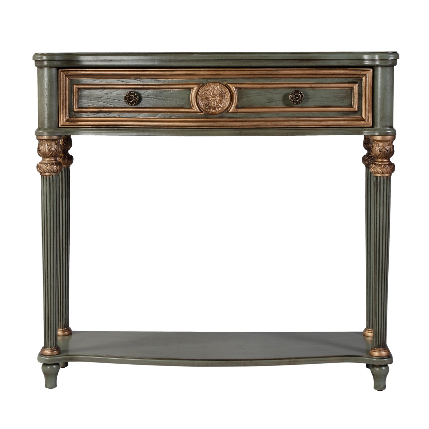 Butler Specialty Company Alexander 37 in. W Rectangular Wood 1 Drawer Console Table with Lower Open Shelf, Green