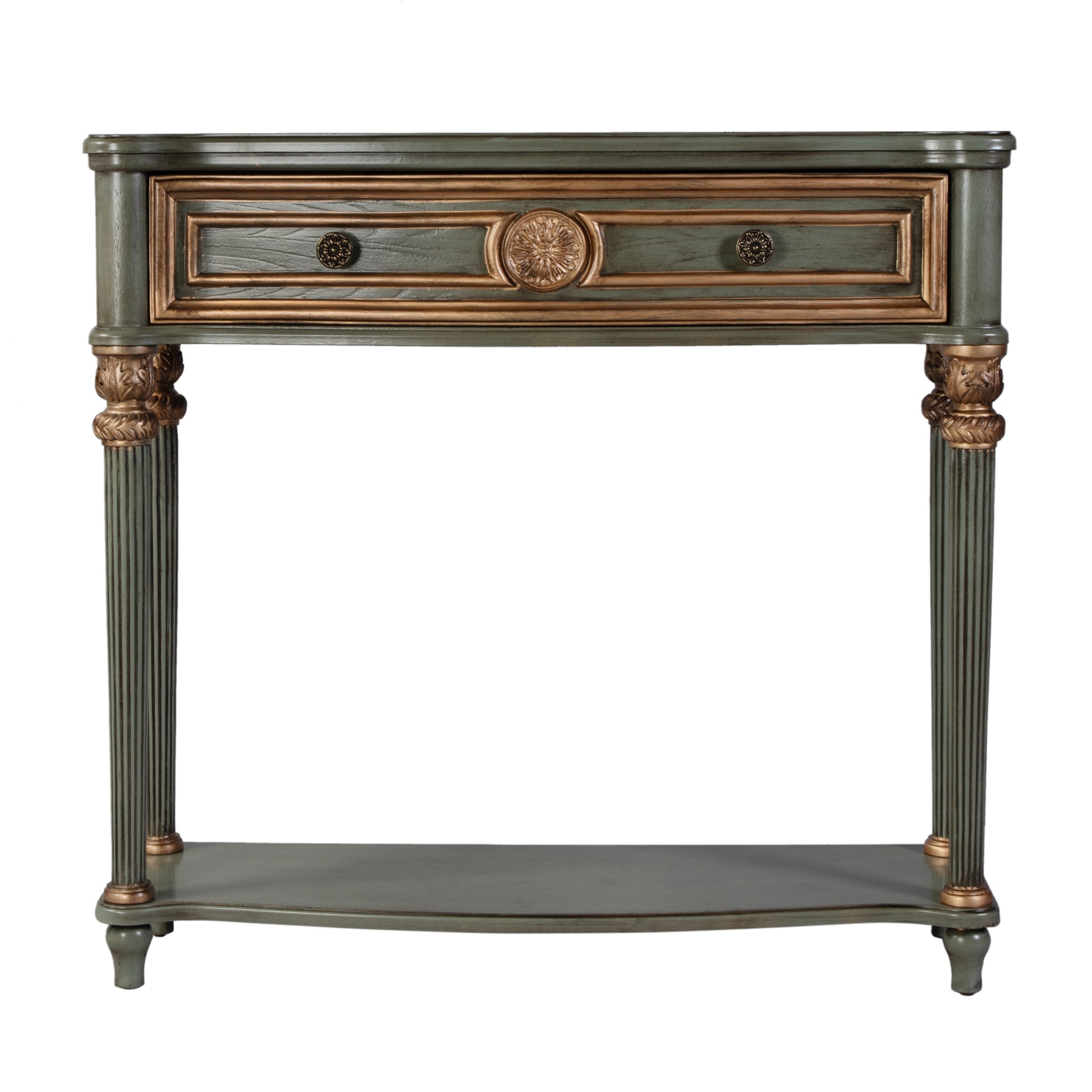 Butler Specialty Company Alexander 37 in. W Rectangular Wood 1 Drawer Console Table with Lower Open Shelf, Green