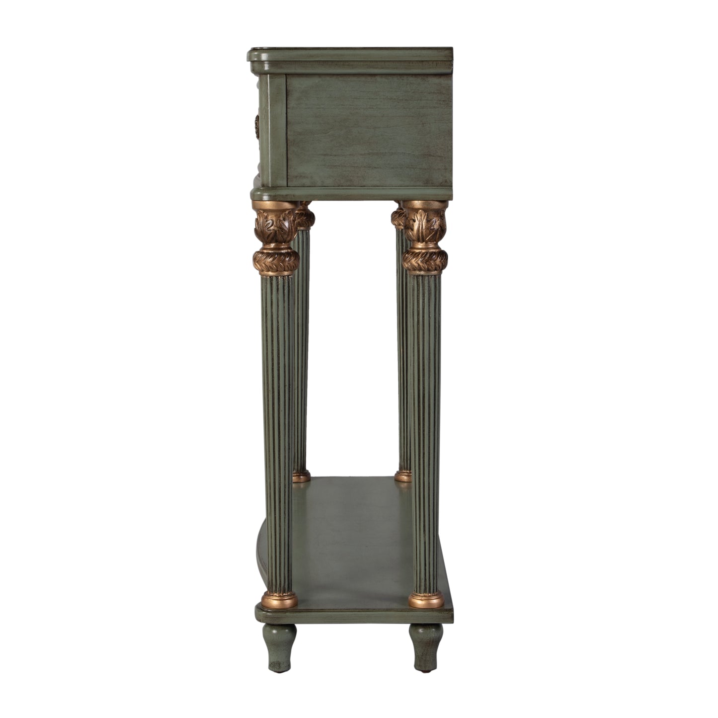 Butler Specialty Company Alexander 37 in. W Rectangular Wood 1 Drawer Console Table with Lower Open Shelf, Green
