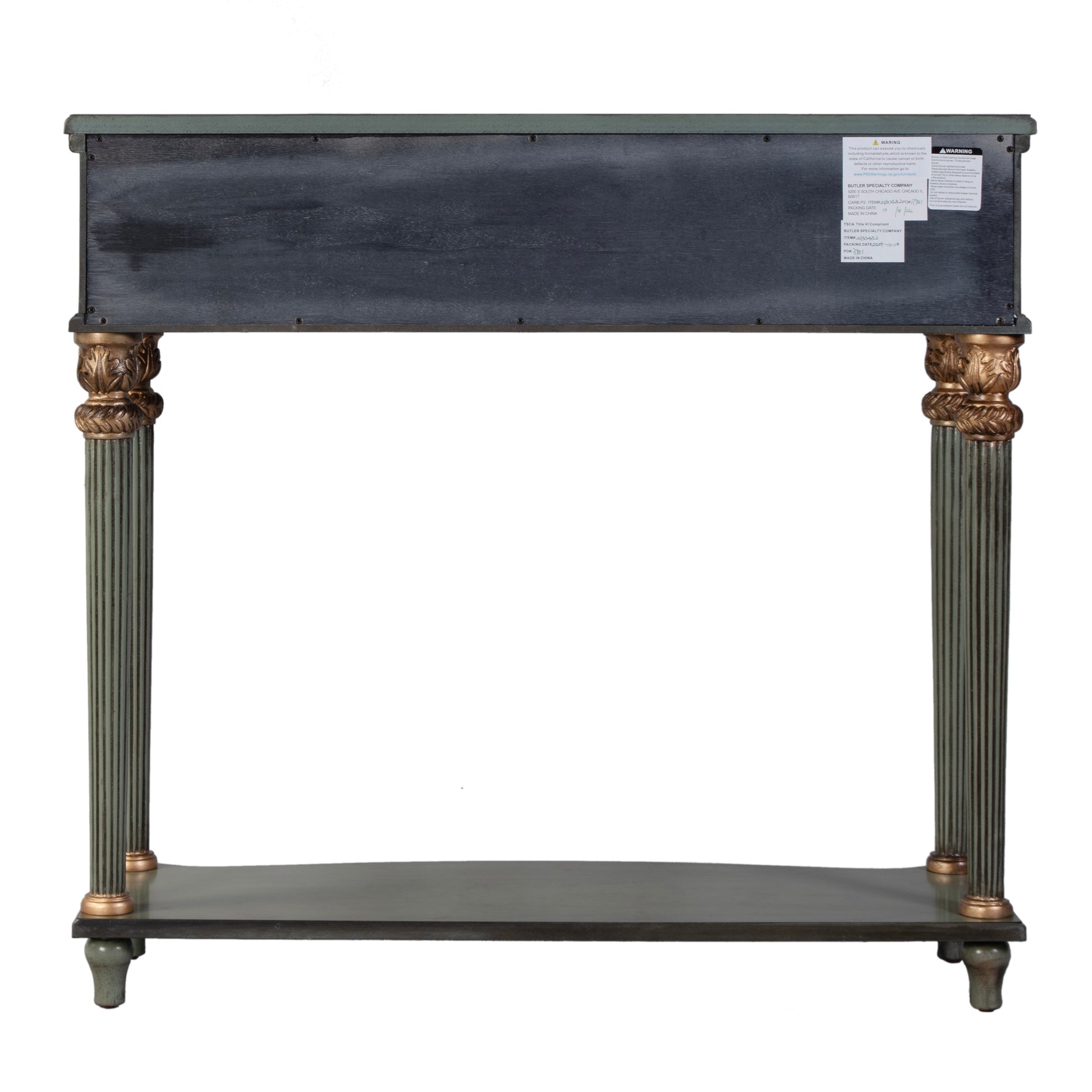 Butler Specialty Company Alexander 37 in. W Rectangular Wood 1 Drawer Console Table with Lower Open Shelf, Green