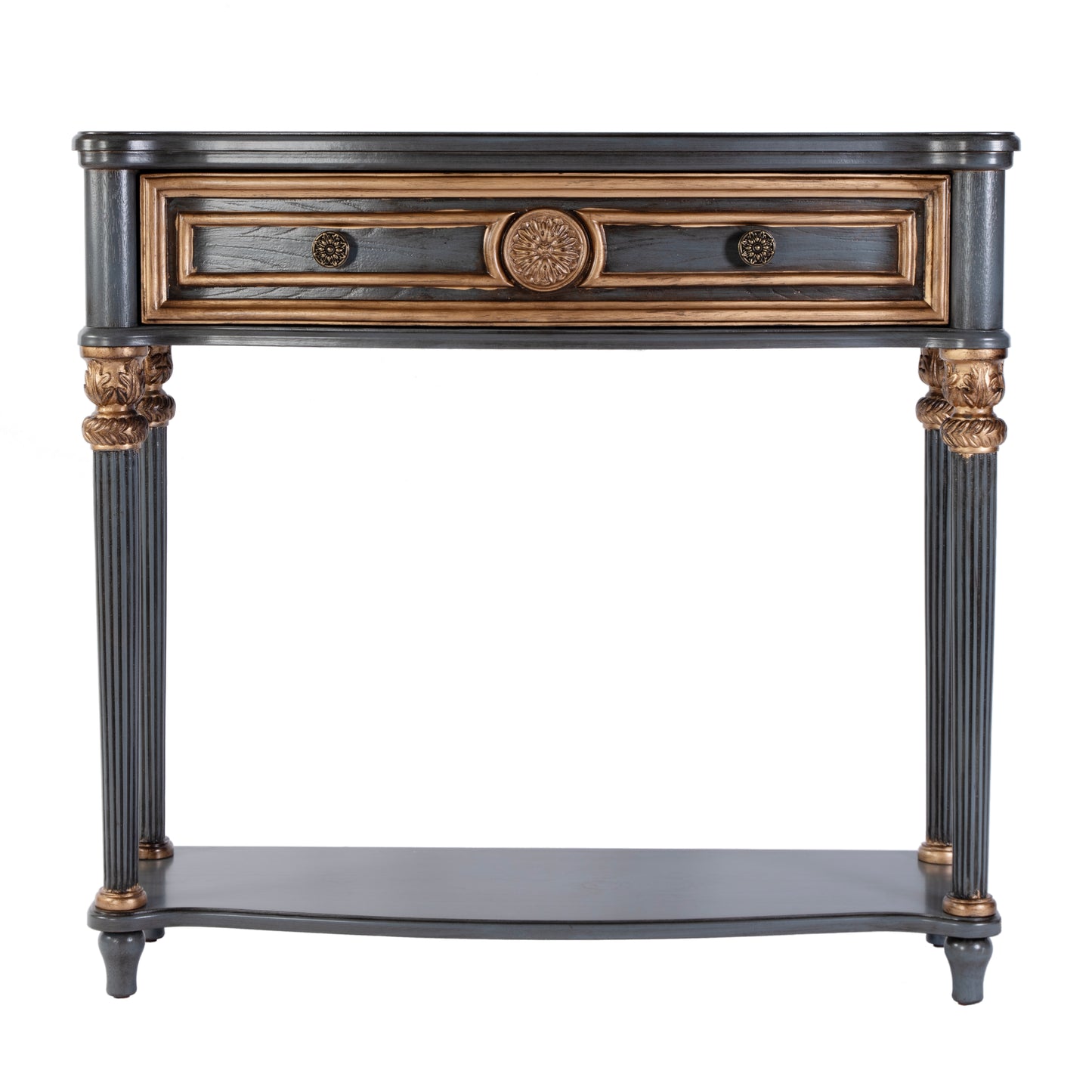 Butler Specialty Company Alexander 37 in. W Rectangular Wood 1 Drawer Console Table with Lower Open Shelf, Blue