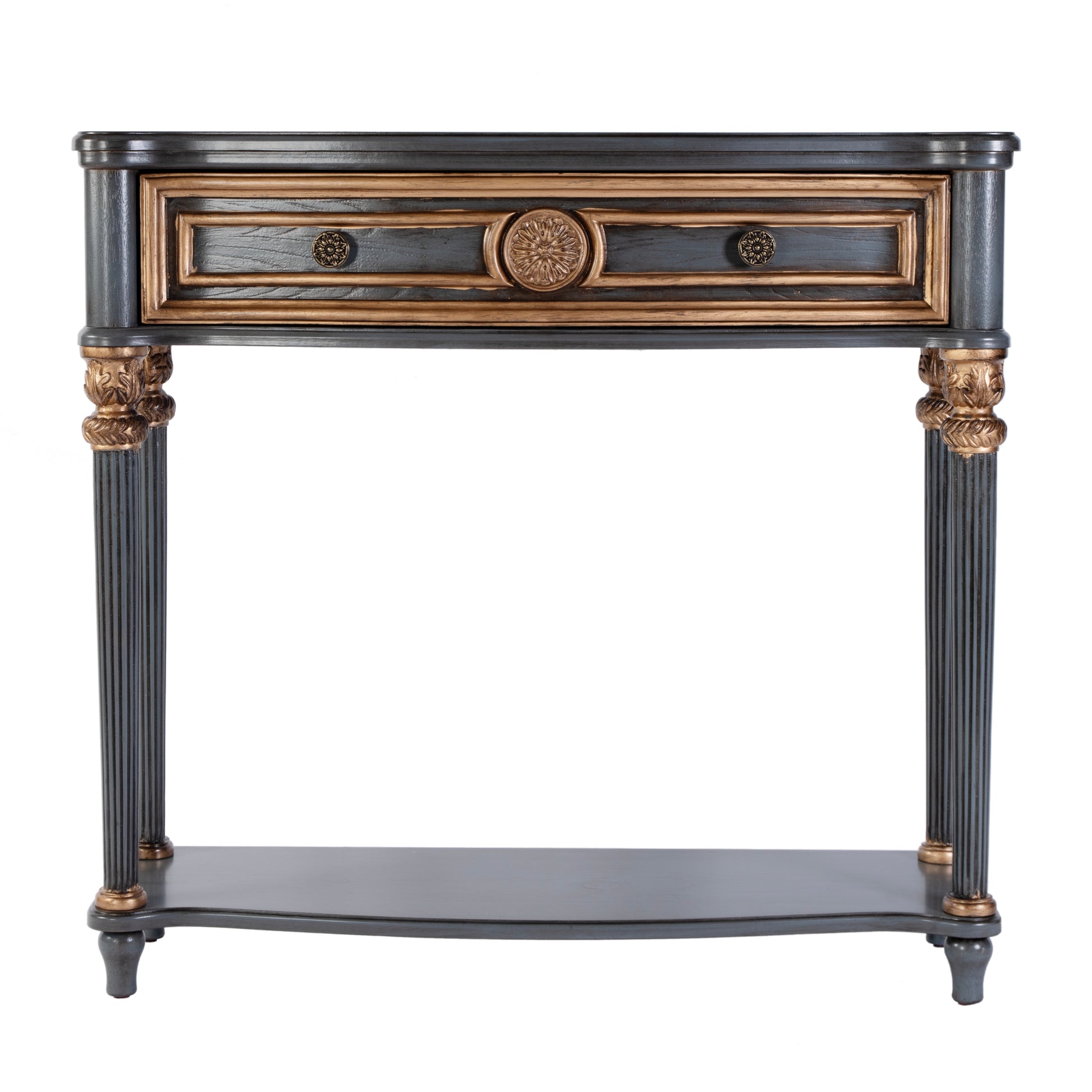 Butler Specialty Company Alexander 37 in. W Rectangular Wood 1 Drawer Console Table with Lower Open Shelf, Blue