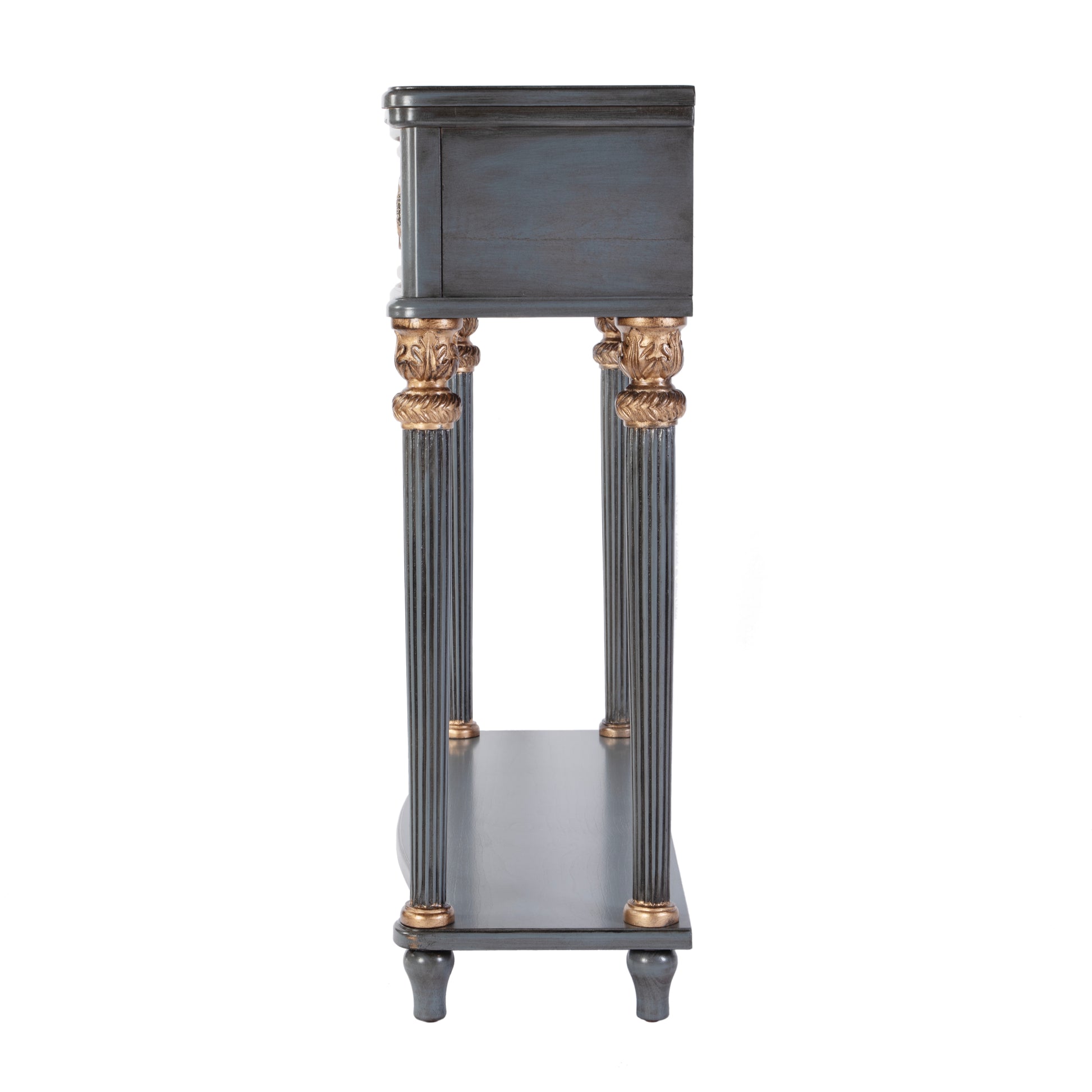Butler Specialty Company Alexander 37 in. W Rectangular Wood 1 Drawer Console Table with Lower Open Shelf, Blue