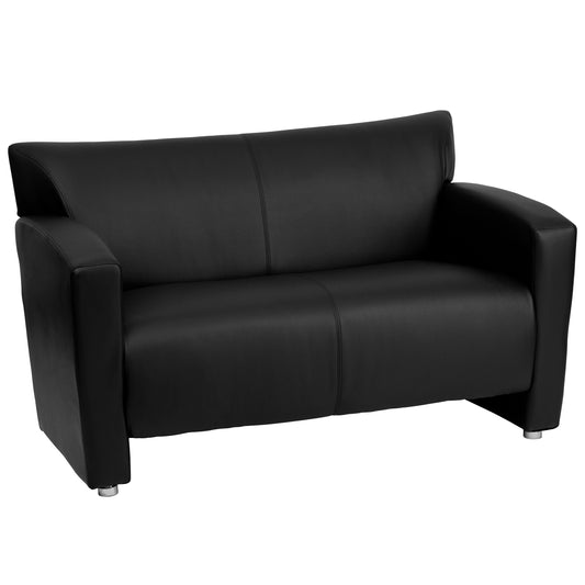 HERCULES Majesty Series Black LeatherSoft Loveseat Black 222-2-BK-GG