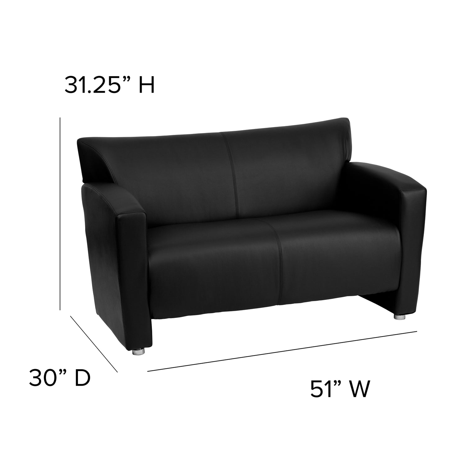 HERCULES Majesty Series Black LeatherSoft Loveseat Black
