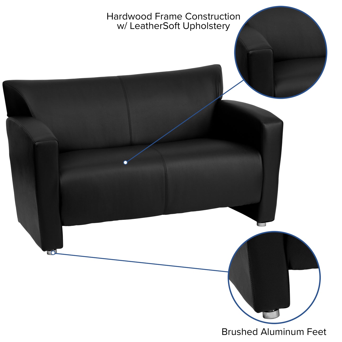 HERCULES Majesty Series Black LeatherSoft Loveseat Black