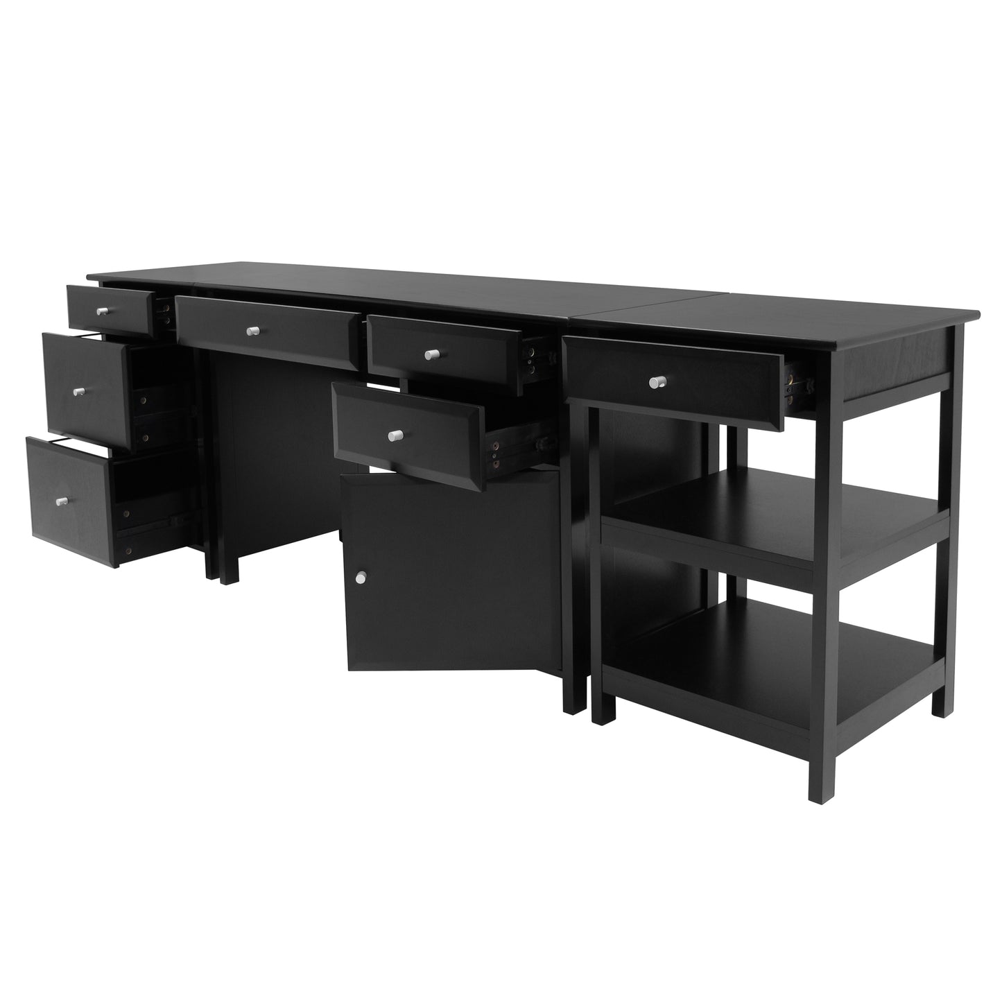Delta 3-Pc Home Office Desk Set, Black