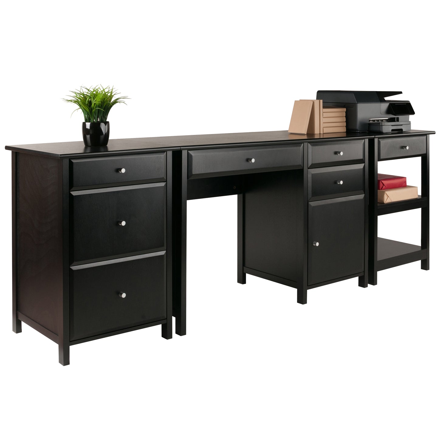 Delta 3-Pc Home Office Desk Set, Black