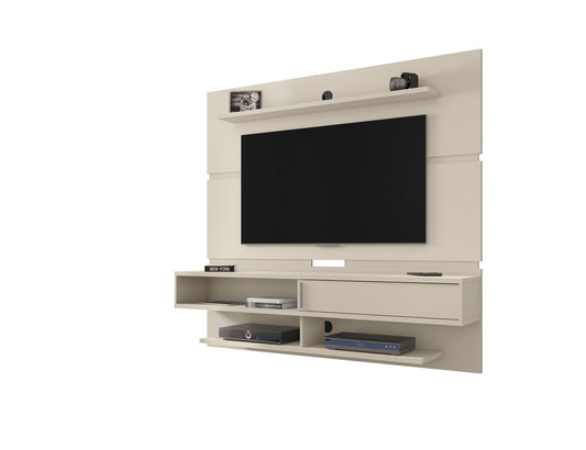 Manhattan Comfort Astor 70.86 Modern Floating Entertainment Center 2.0 with Media and Décor Shelves in Off White 223BMC1