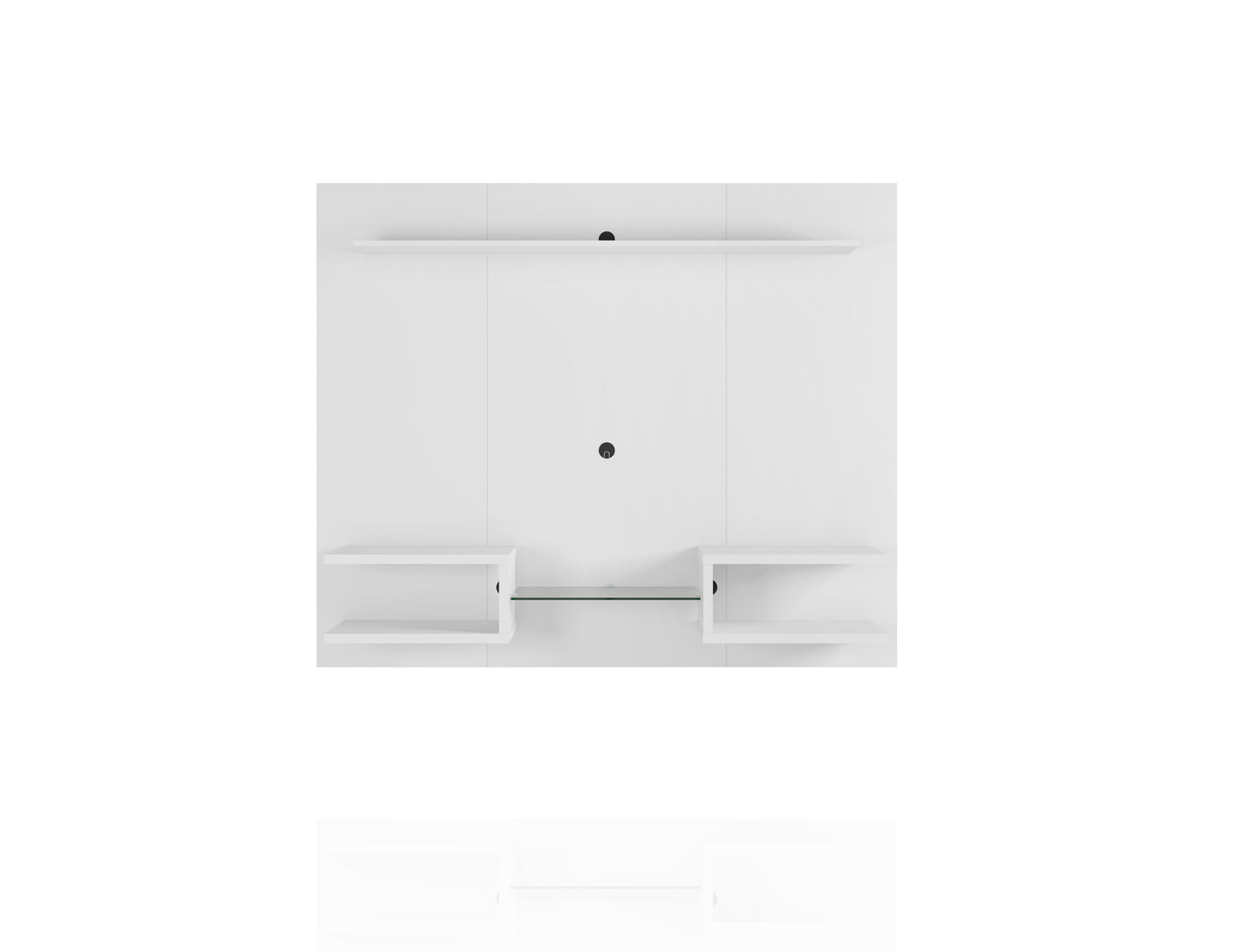Manhattan Comfort Plaza 64.25 Modern Floating Wall Entertainment Center with Display Shelves in White 224BMC6