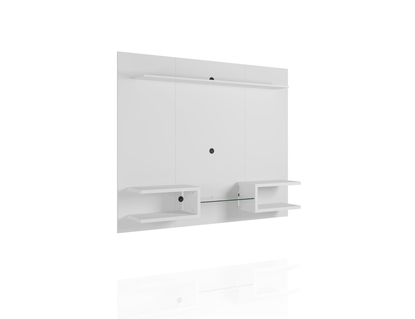 Manhattan Comfort Plaza 64.25 Modern Floating Wall Entertainment Center with Display Shelves in White 224BMC6