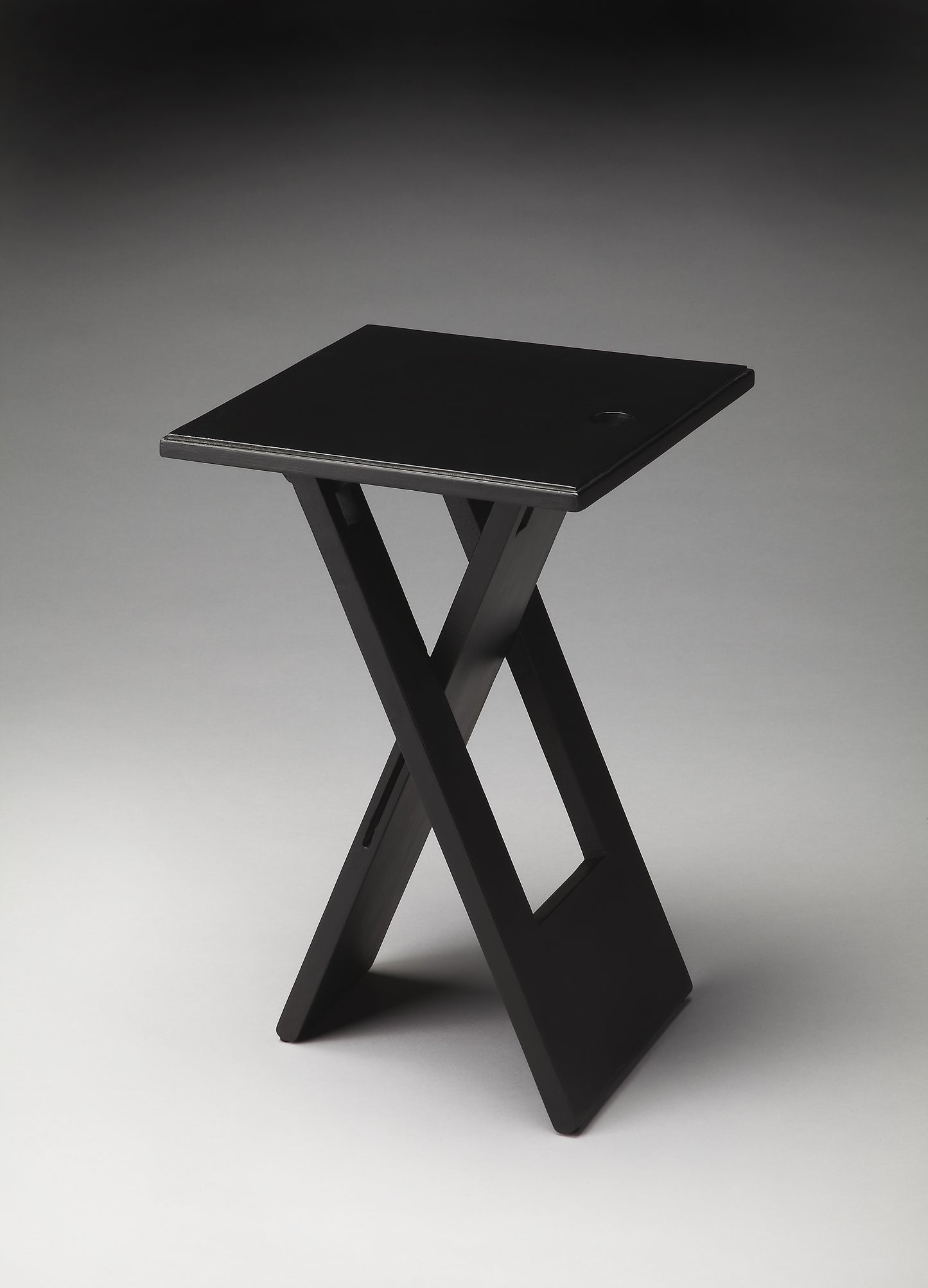 Butler Specialty Company Hammond 11.75 in. W Square Wood Folding Side Table, Black