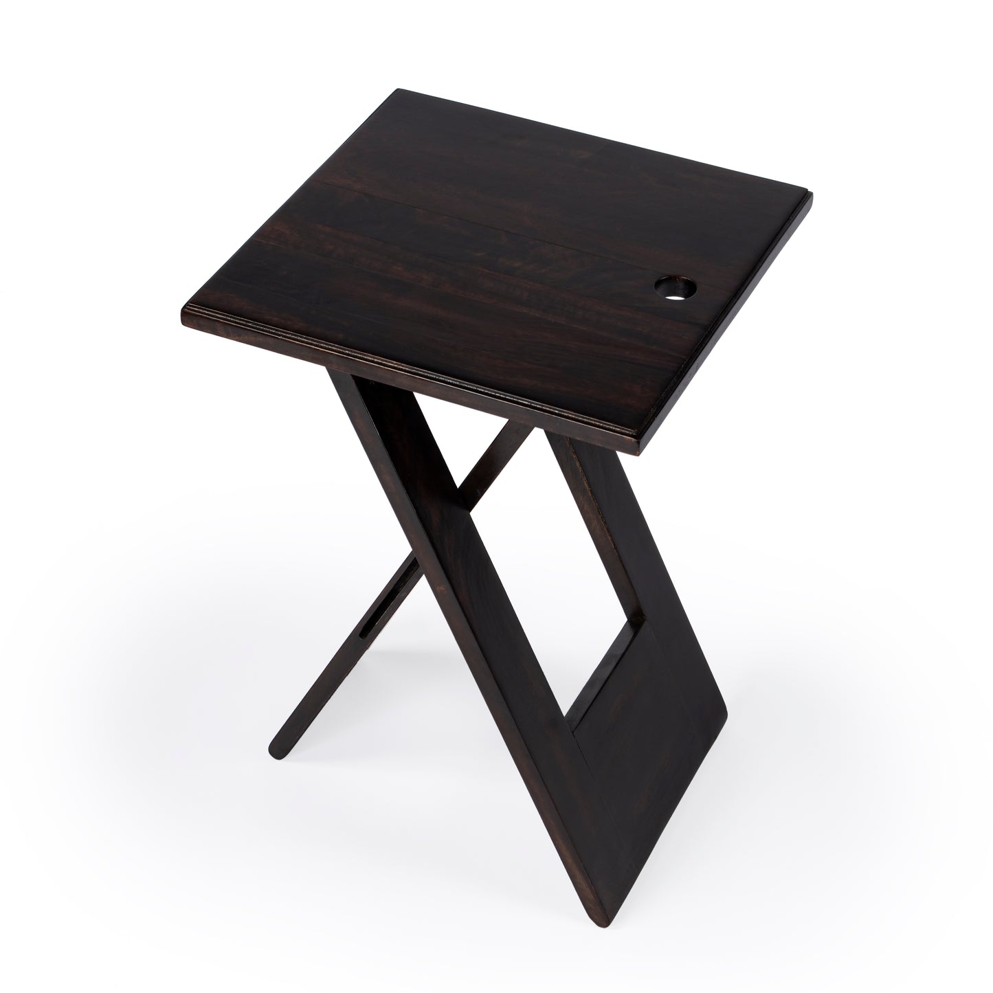 Butler Specialty Company Hammond 11.75 in. W Square Wood Folding Side Table, Dark Brown