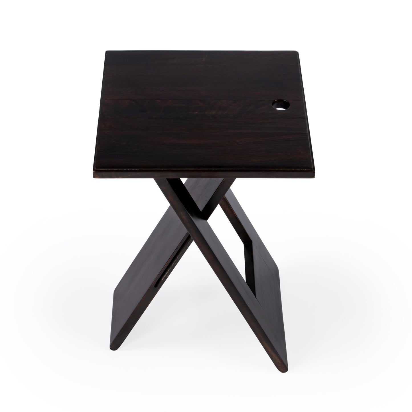 Butler Specialty Company Hammond 11.75 in. W Square Wood Folding Side Table, Dark Brown