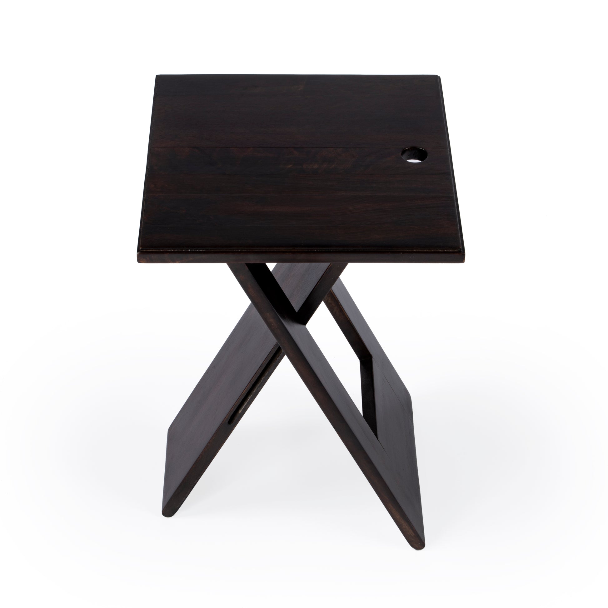 Butler Specialty Company Hammond 11.75 in. W Square Wood Folding Side Table, Dark Brown