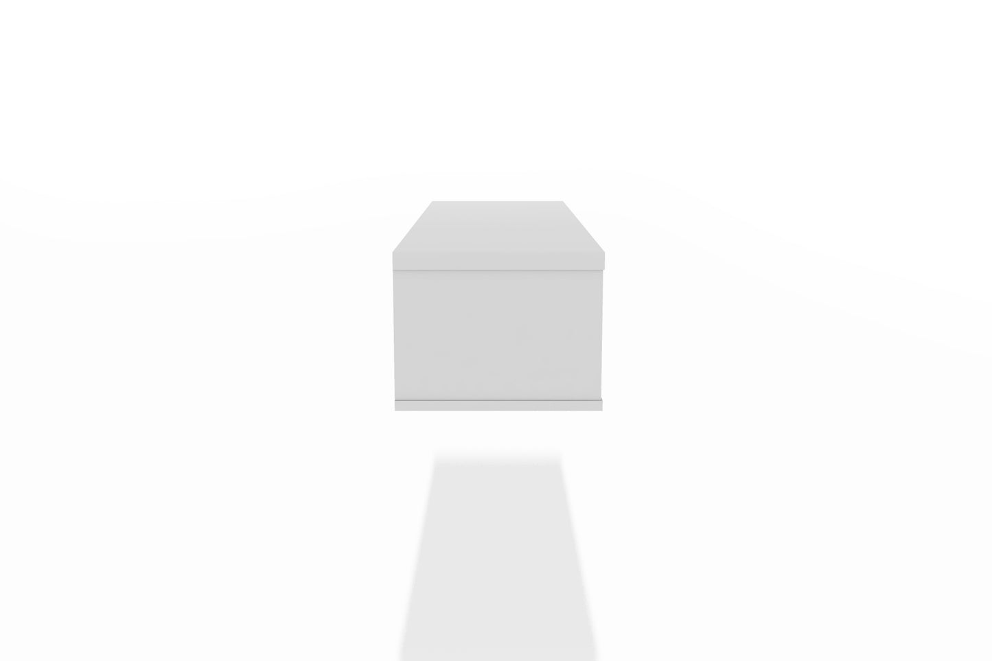 Manhattan Comfort Liberty 42.28 Mid-Century Modern Floating Office Desk with 2 Shelves in White 225BMC6