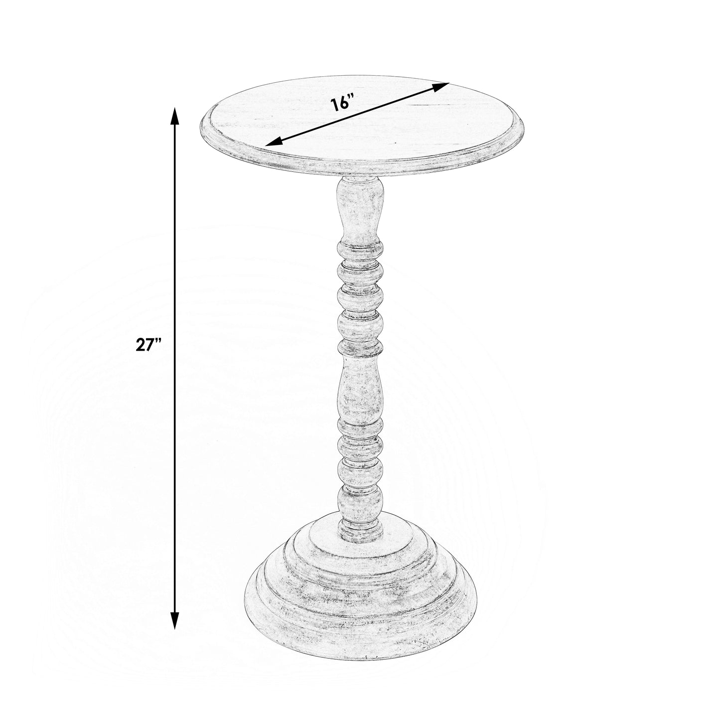 Butler Specialty Company Dani 16 in. W Round Pedestal Side Table, Gray