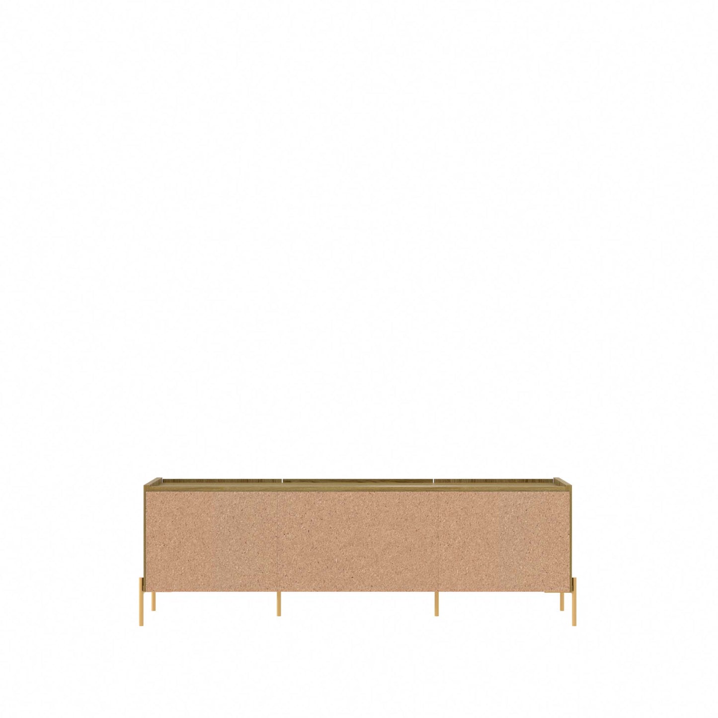 Manhattan Comfort Jasper 72.91" TV Stand with Steel Gold Legs in Oak Pro Touch 226852