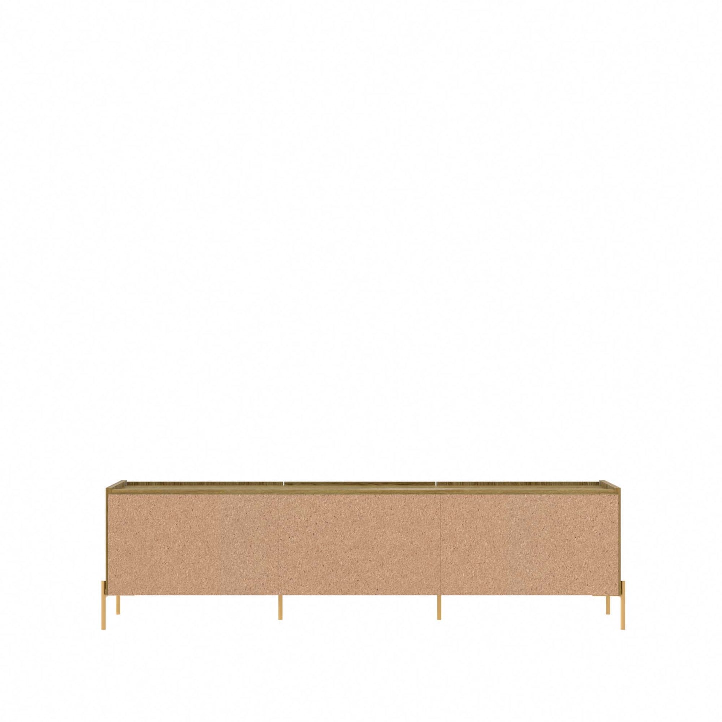 Manhattan Comfort Jasper 86.69" TV Stand with Steel Gold Legs in Oak Pro Touch 226952