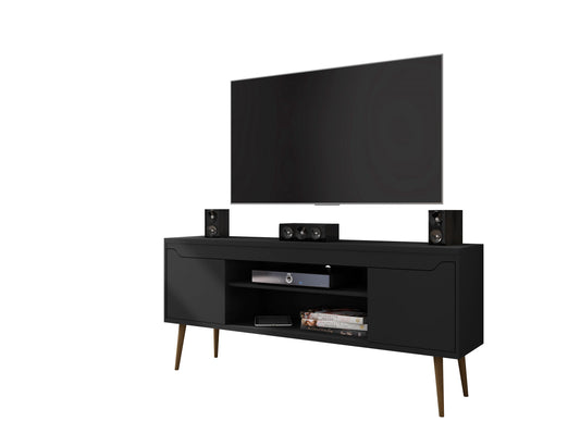 Bradley Mid-Century Modern 63" TV Stand in Black 228BMC8