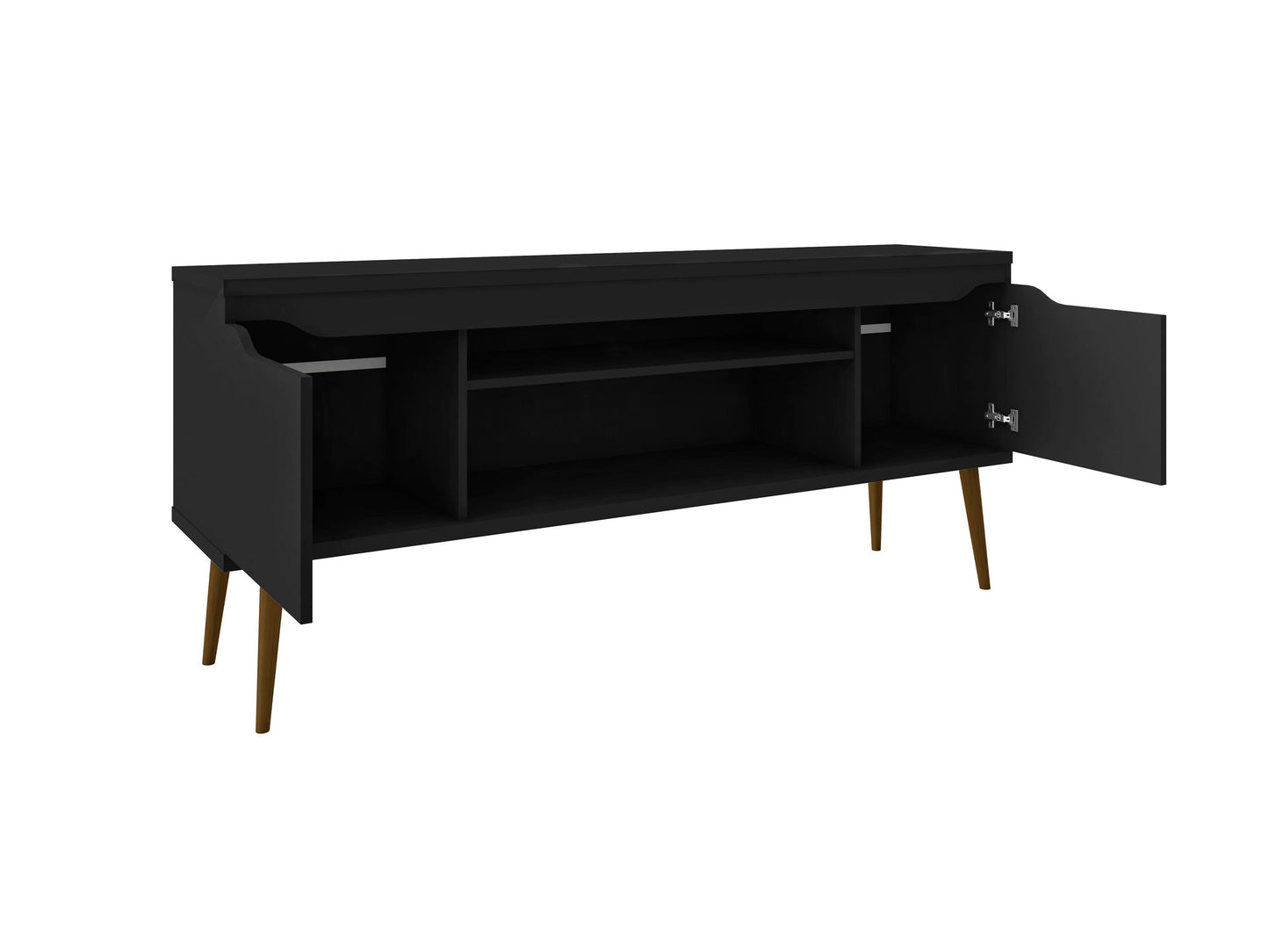 Bradley Mid-Century Modern 63" TV Stand in Black 228BMC8