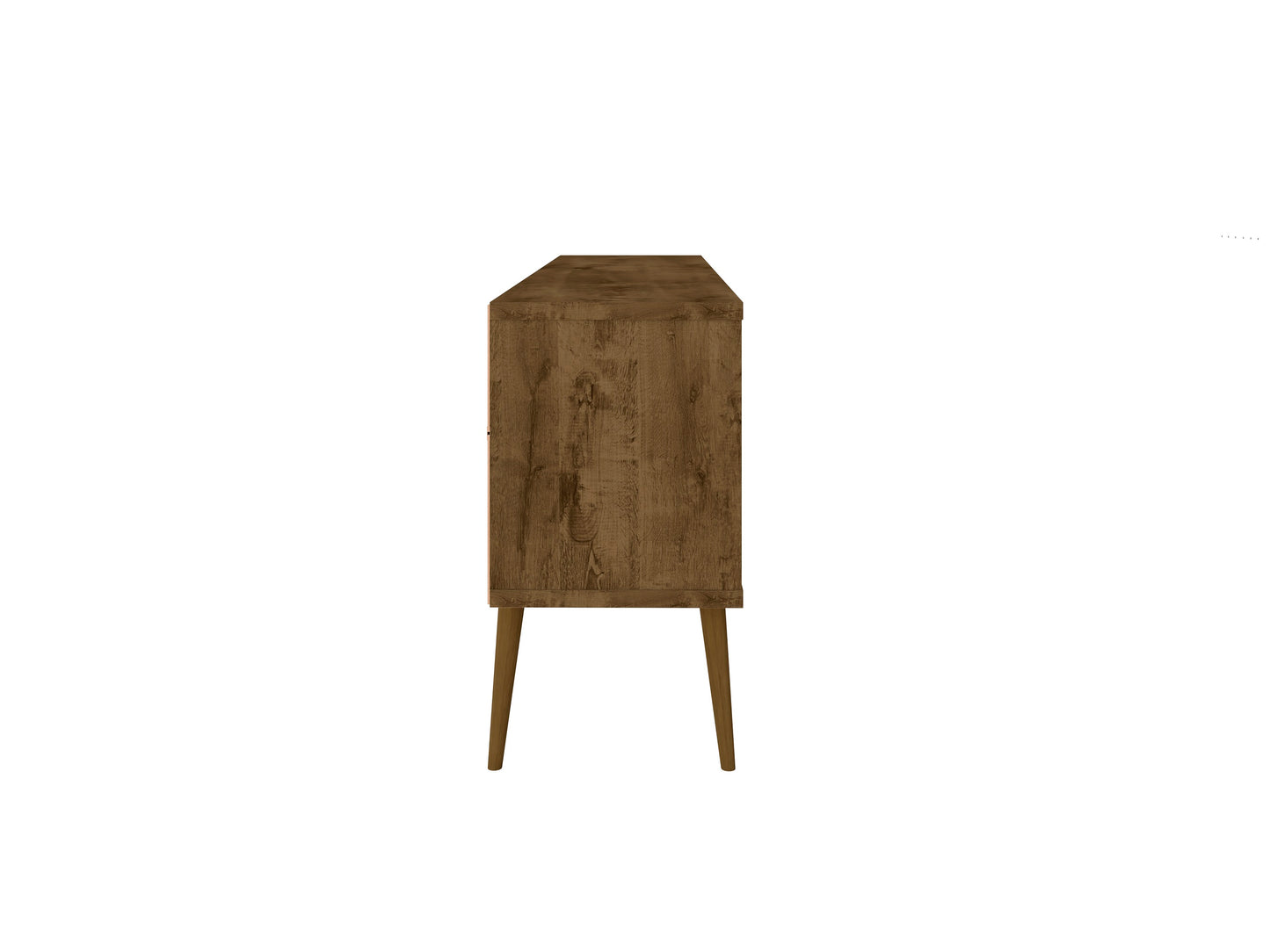 Bradley Mid-Century Modern 63" TV Stand in Rustic Brown and White 228BMC96