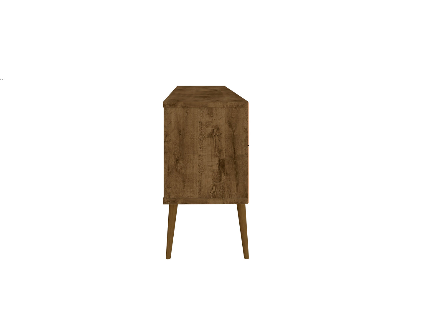 Bradley Mid-Century Modern 63" TV Stand in Rustic Brown and White 228BMC96