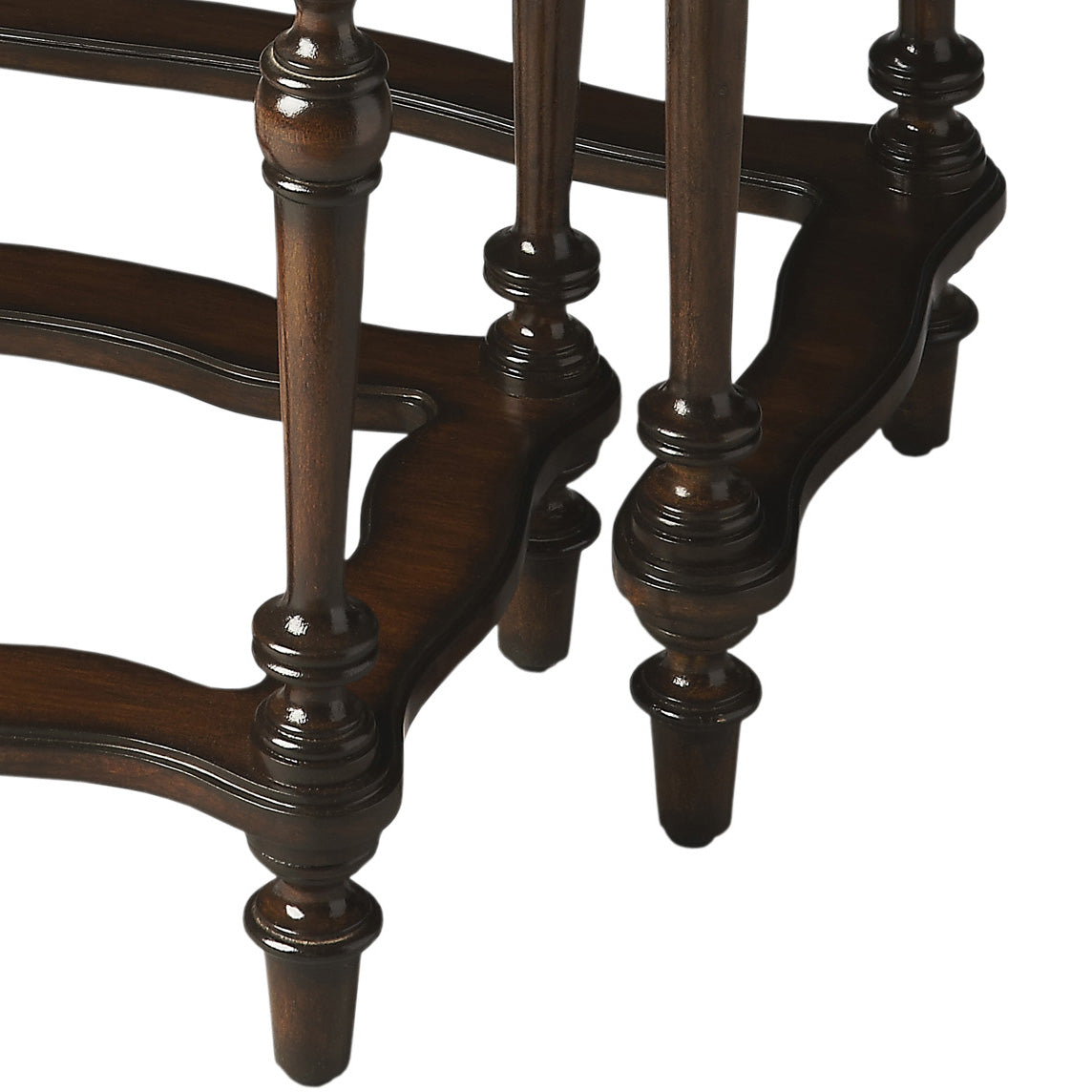 Butler Specialty Company Gregorio Rectangular Stone and Wood Set of 2 Nesting Tables, Multi-Color