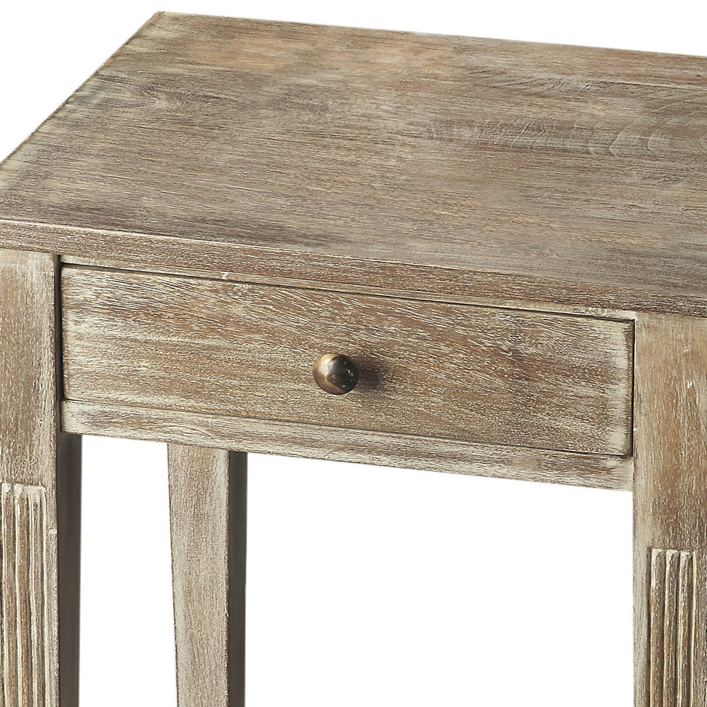 Butler Specialty Company Bixby 16.5 in. W Rectangular Wood 1 Drawer Side Table with Open Lower Shelf, Gray