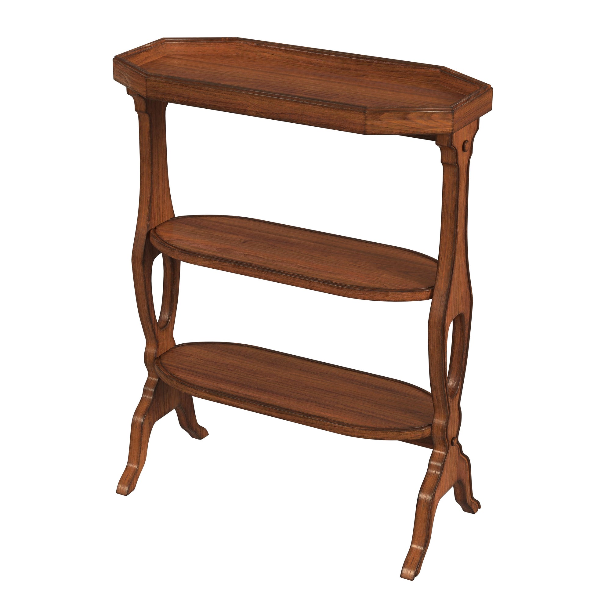 Butler Specialty Company Hadley 22 in. W Octagonal Wood 3 Tier Side Table, Medium Brown