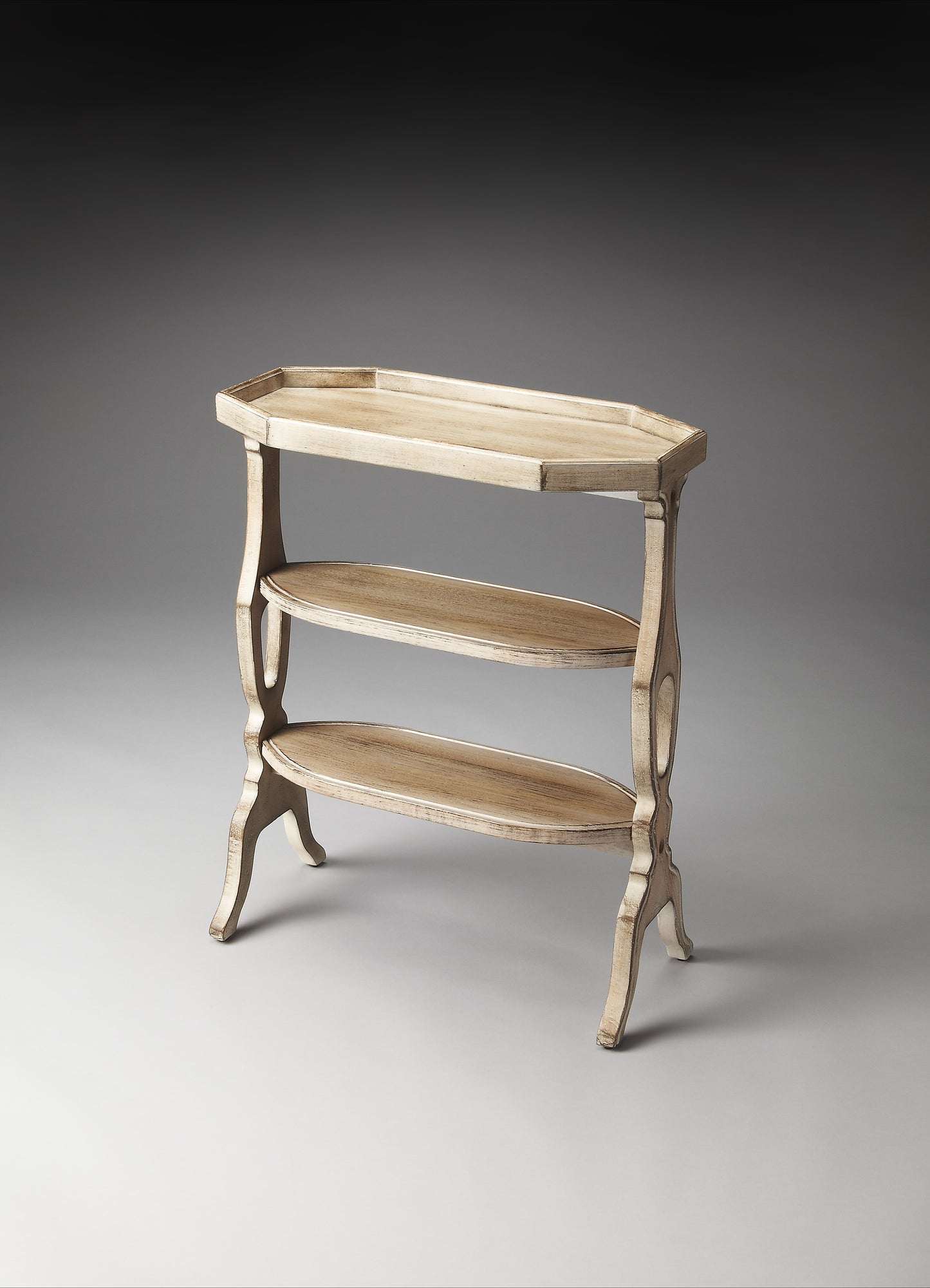 Butler Specialty Company Hadley 22 in. W Octagonal Wood 3 Tier Side Table, Gray