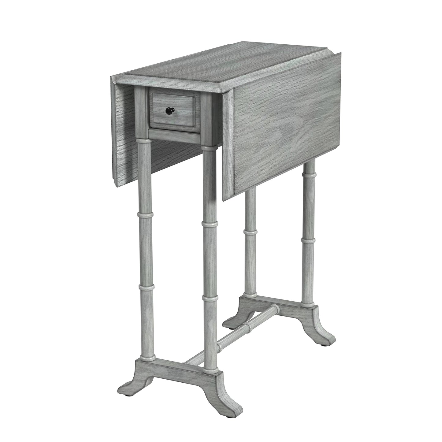 Butler Specialty Company Darrow 24 in. W Fully Extended Rectangualr Wood Drop-Leaf 1 Drawer Side Table, Gray