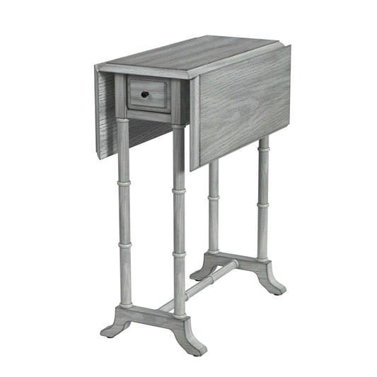 Butler Specialty Company Darrow 24 in. W Fully Extended Rectangualr Wood Drop-Leaf 1 Drawer Side Table, Gray