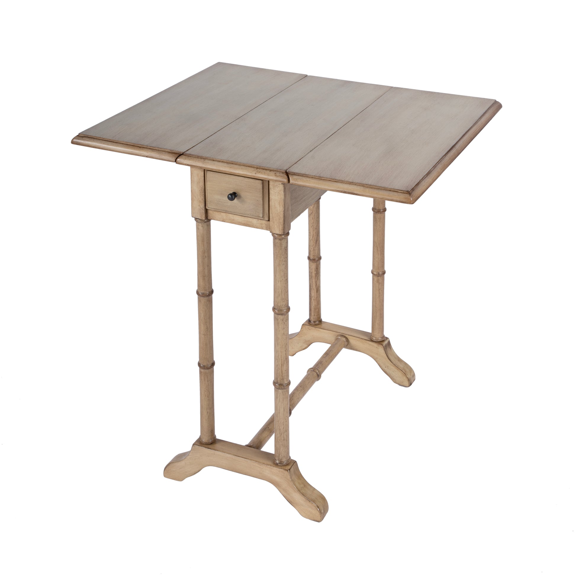 Butler Specialty Company Darrow 24 in. W Fully Extended Rectangualr Wood Drop-Leaf 1 Drawer Side Table, Beige
