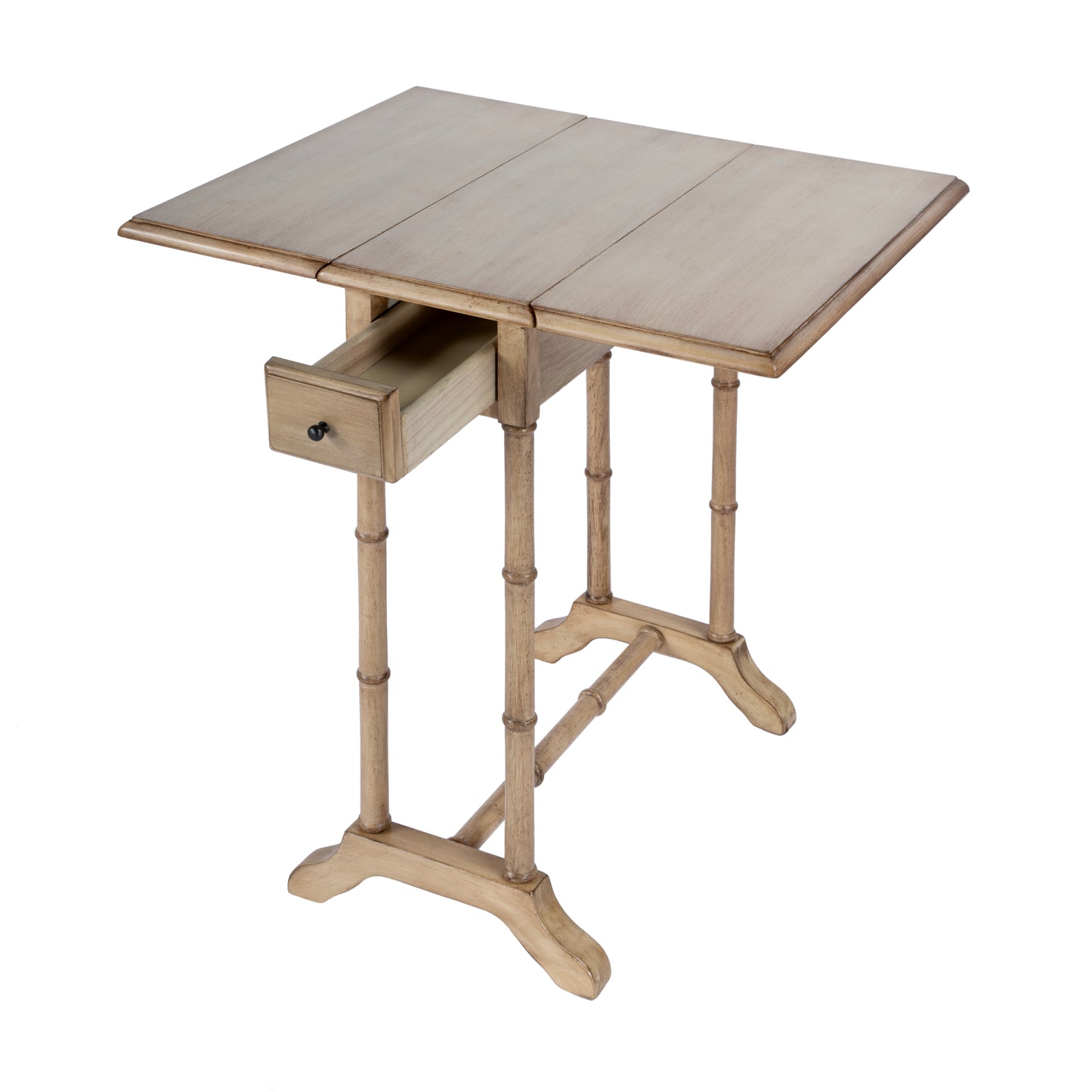 Butler Specialty Company Darrow 24 in. W Fully Extended Rectangualr Wood Drop-Leaf 1 Drawer Side Table, Beige