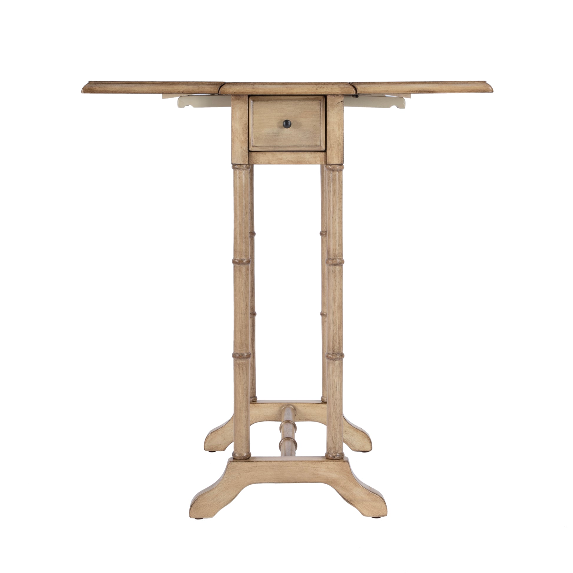 Butler Specialty Company Darrow 24 in. W Fully Extended Rectangualr Wood Drop-Leaf 1 Drawer Side Table, Beige