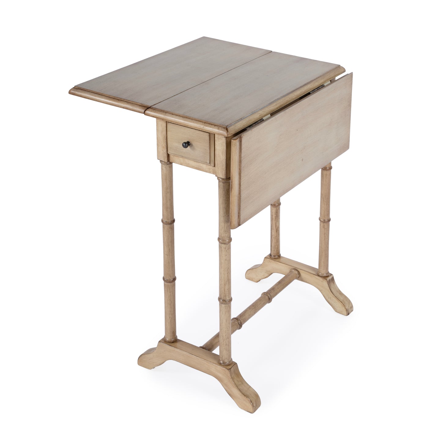Butler Specialty Company Darrow 24 in. W Fully Extended Rectangualr Wood Drop-Leaf 1 Drawer Side Table, Beige