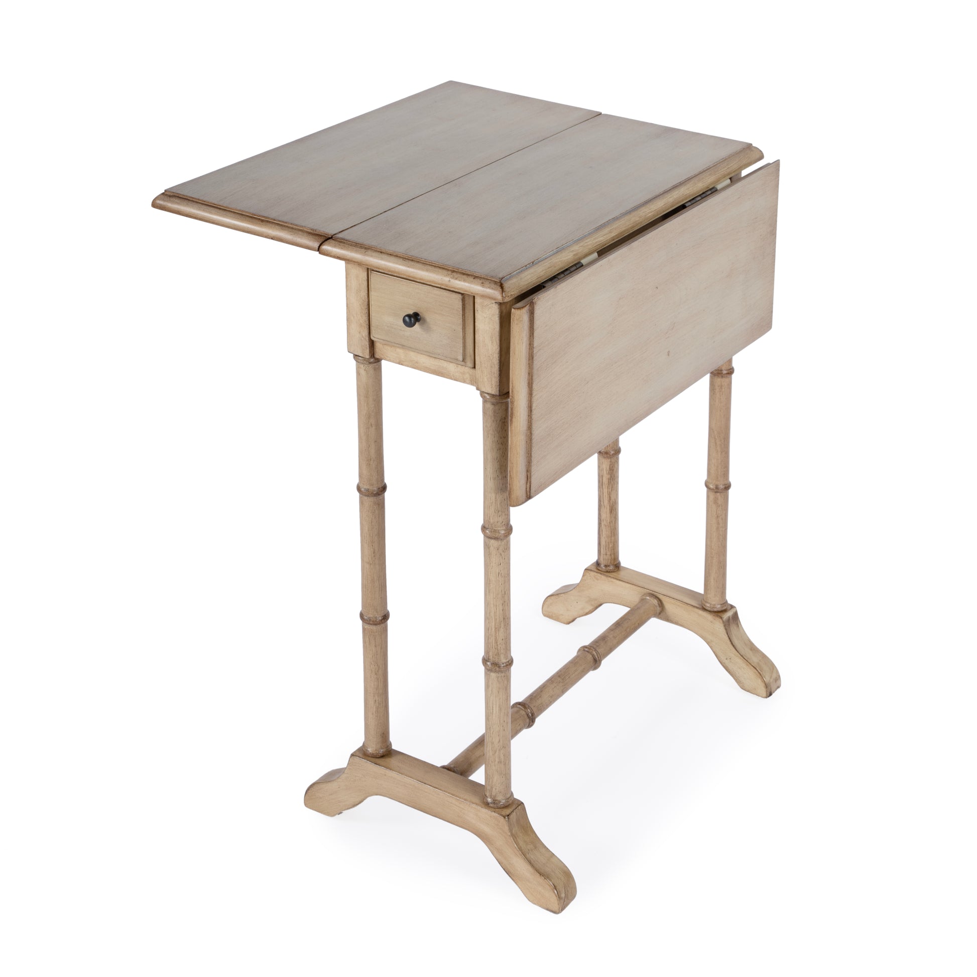 Butler Specialty Company Darrow 24 in. W Fully Extended Rectangualr Wood Drop-Leaf 1 Drawer Side Table, Beige