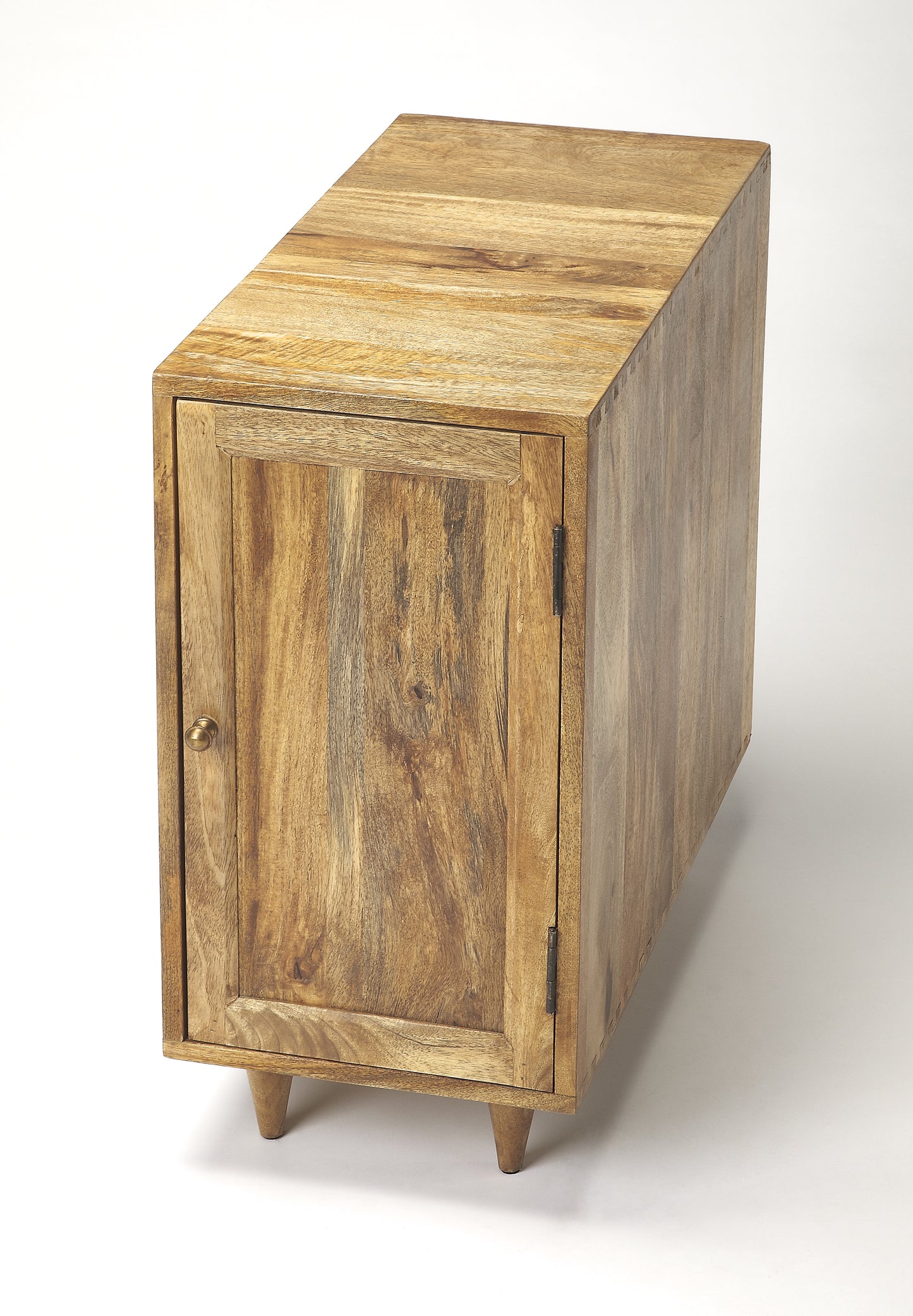 Butler Specialty Company Conrad 12 in. W Rectangular Wood 1 Door Modern End Table, Light Brown