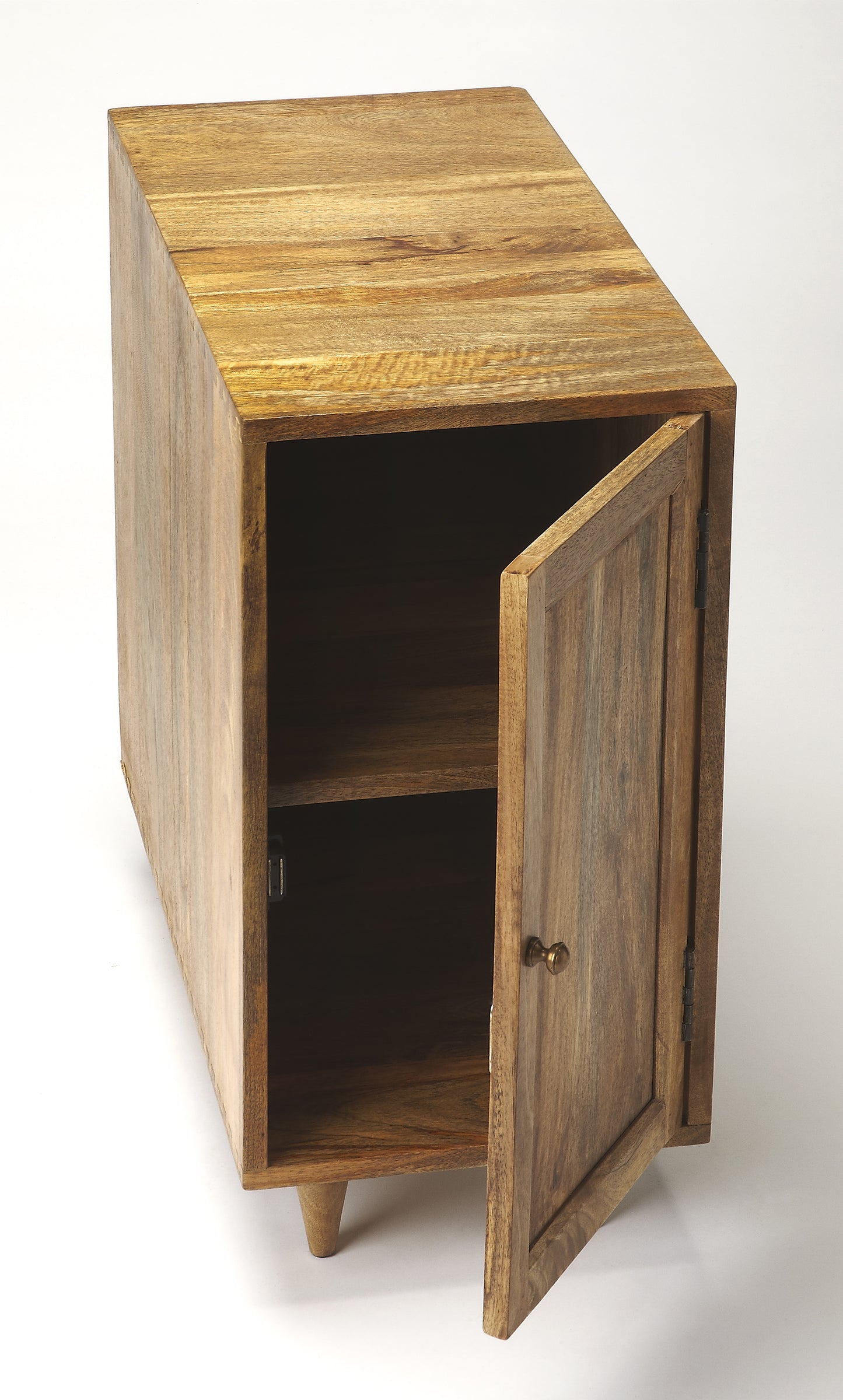 Butler Specialty Company Conrad 12 in. W Rectangular Wood 1 Door Modern End Table, Light Brown