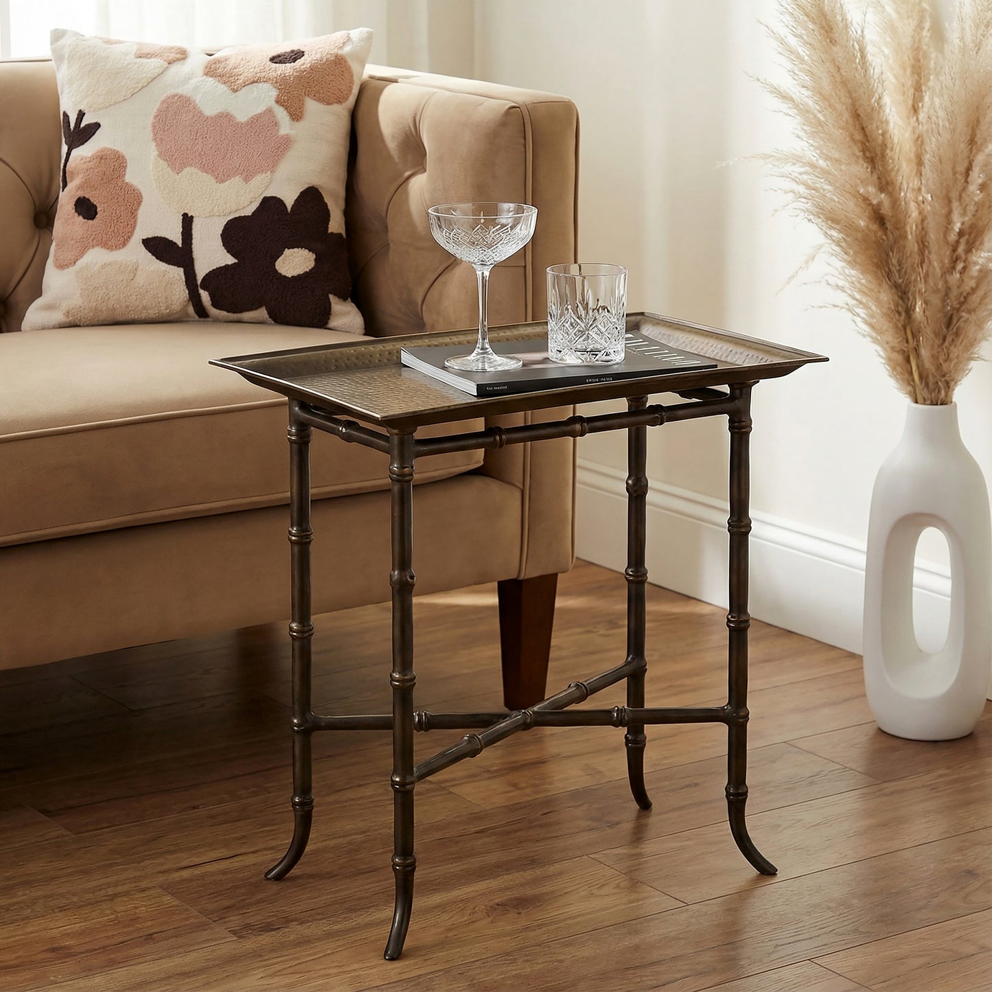 Butler Specialty Company Meiling 23 in. W Rectangular All Metal Tray Top Side Table, Bronze