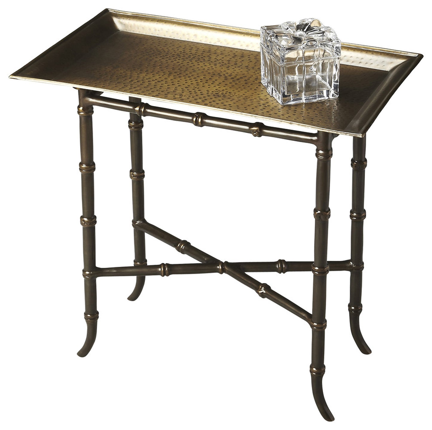 Butler Specialty Company Meiling 23 in. W Rectangular All Metal Tray Top Side Table, Bronze